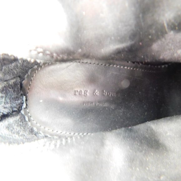 RAG & BONE Black Leather Block Heel Ankle Boots 36 - Picture 9 of 9